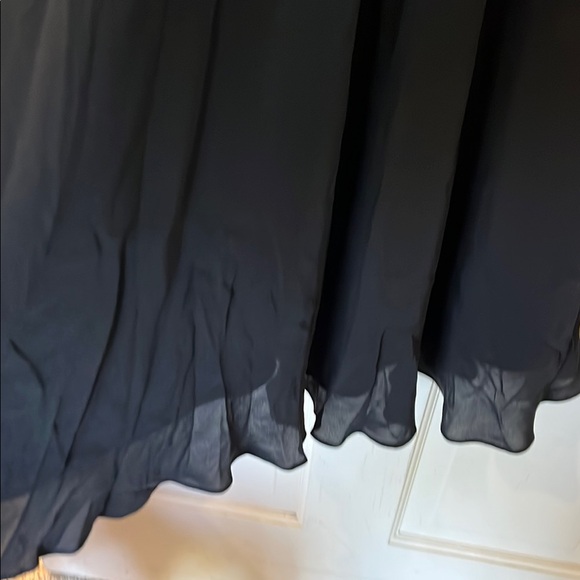 ELEGANT, Black, SILK Dress with Beaded Overlay.  Perfect for evening wear. - Picture 6 of 10